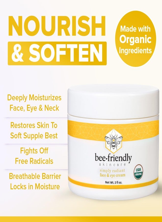 BeeFriendly Organic Face and Eye Cream, USDA Certified Organic Facial Moisturizer, All In One Natural Face, Eye, Neck, Decollete Cream Reduces Wrinkles & Lines, 4 oz - (2 Jars in a box) - Image 3
